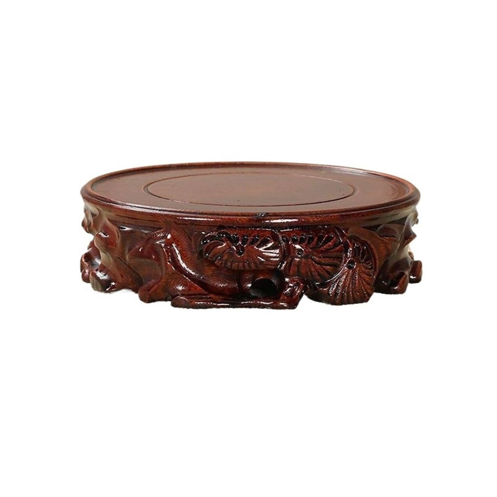 ZENY896V Home Wood Carving Display Pedestal Crafts Tea Sets Base Vase Bonsai Decorative Shelves Decor(Large)