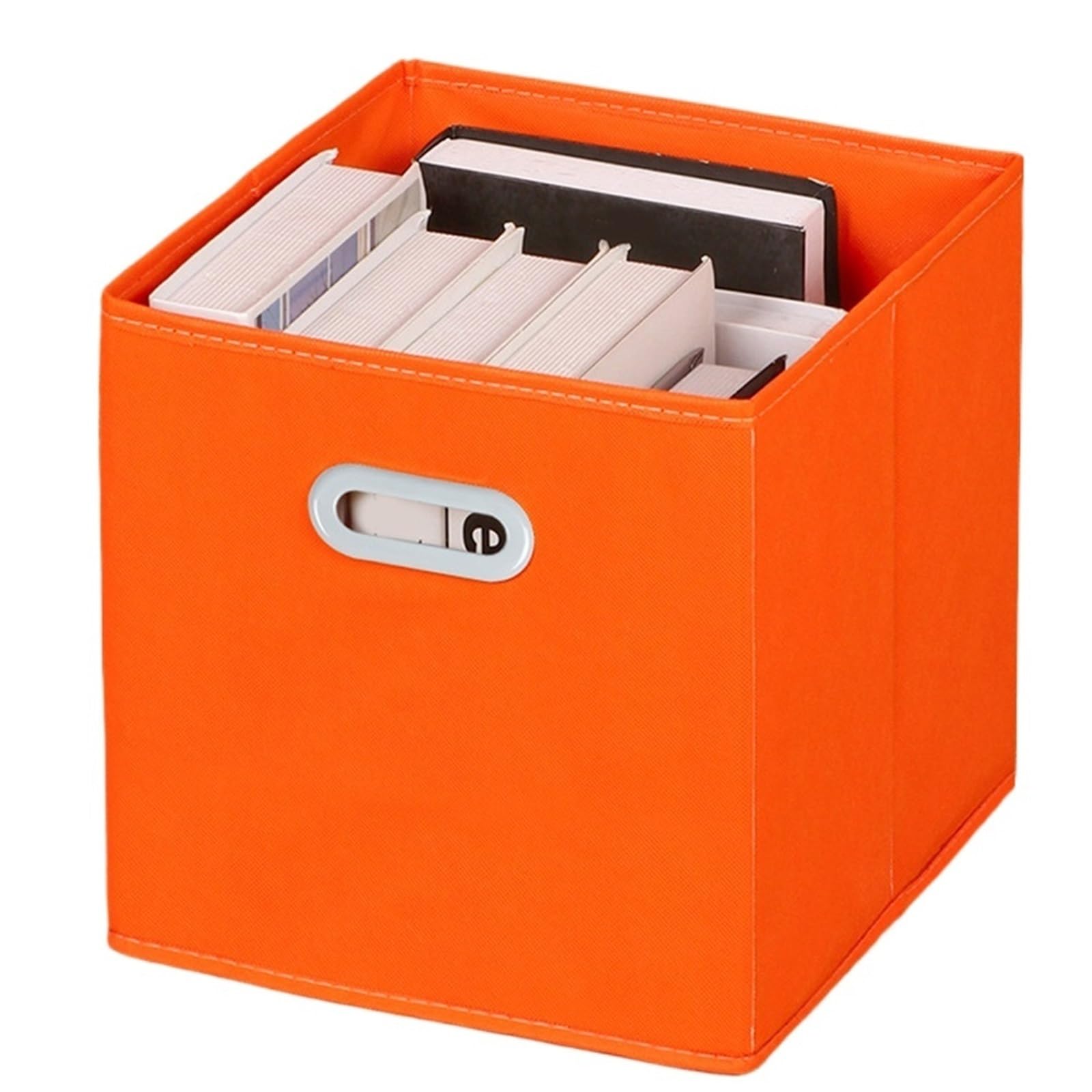 CGUOHU 6pcs Fabric Cloth Storage Box For Book Clothes Toys Sundries Foldable Closet Drawer Organizer Bins Basket For Wardrobe Storage(Orange)