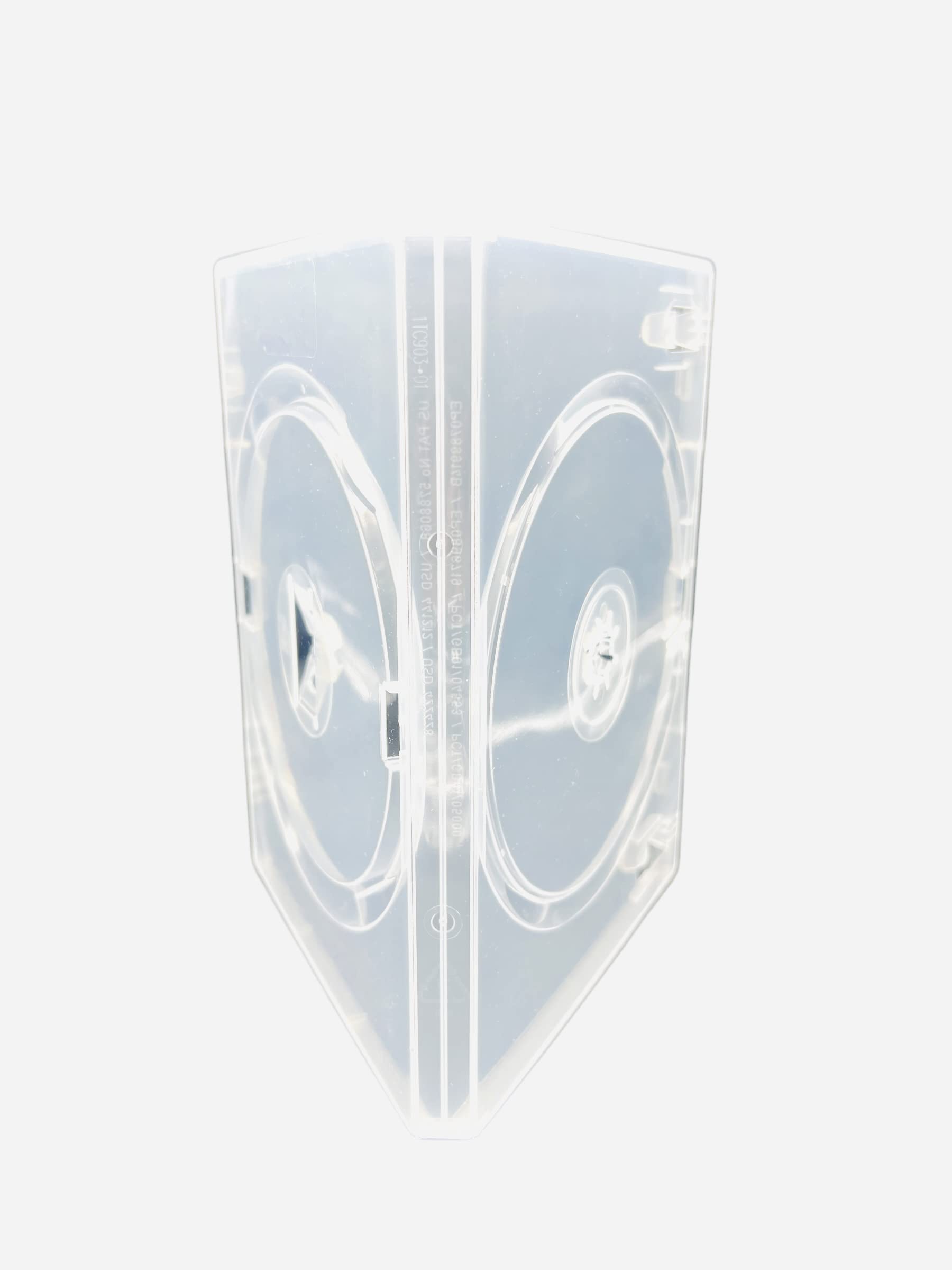 50 x Amaray - Custodia doppia trasparente per DVD, con dorso da 14 mm, confezione da 50