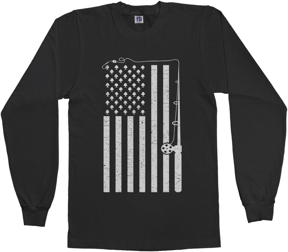 Threadrock Kids Fishing American Flag Youth Long Sleeve T-Shirt