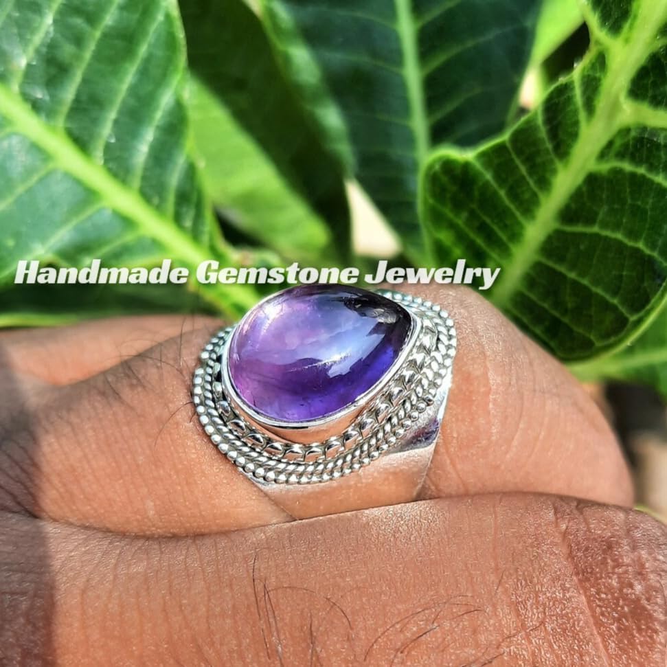 Amethyst Ring, Light Purple Stone Ring, Water-drop Stone Ring, February Birthstone Ring, Pear Stone Ring, Handmade Ring, Teardrop Stone Ring, Dainty Ring, Purple Amethyst Jewelry