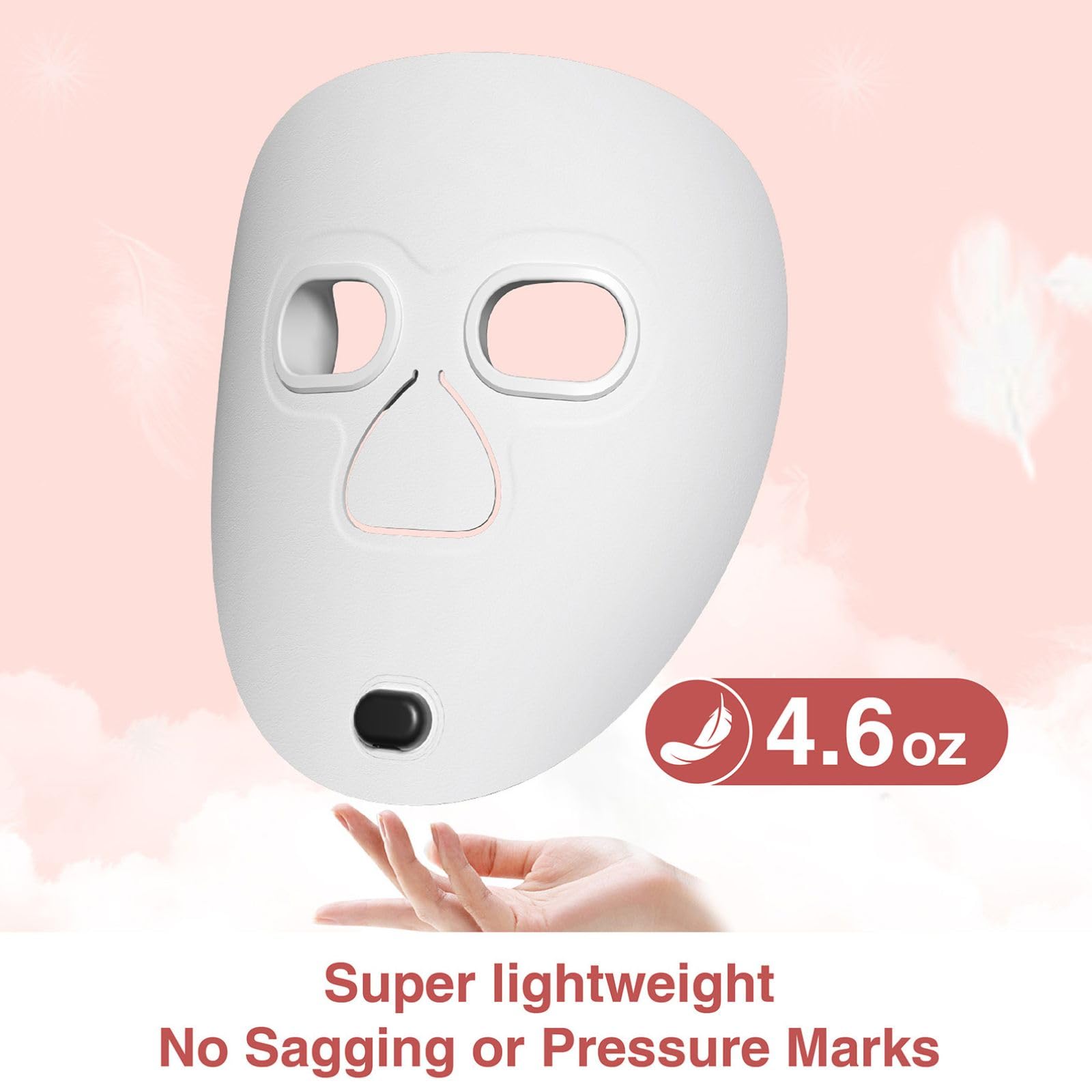 LED Gesichtsmaske mit 70 LEDs, 4 Farben & Nahinfrarot 630/850nm, Hautpflege & Wellness, Pflege reifer Haut & bei Hautunreinheiten, tragbar & wiederaufladbar für Gesicht & Hals,Gris