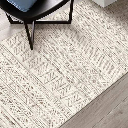 2x6 Washable Hallway Runner Rug - Moroccan Non-Slip Indoor Table Long Runners for Entryway Soft Low Pile Neutral Rugs for Kitchen Waterproof Geometric Carpet for Bedroom Bathroom Laundry 2x6 Beige by Ksrau - Used condition - Image 9