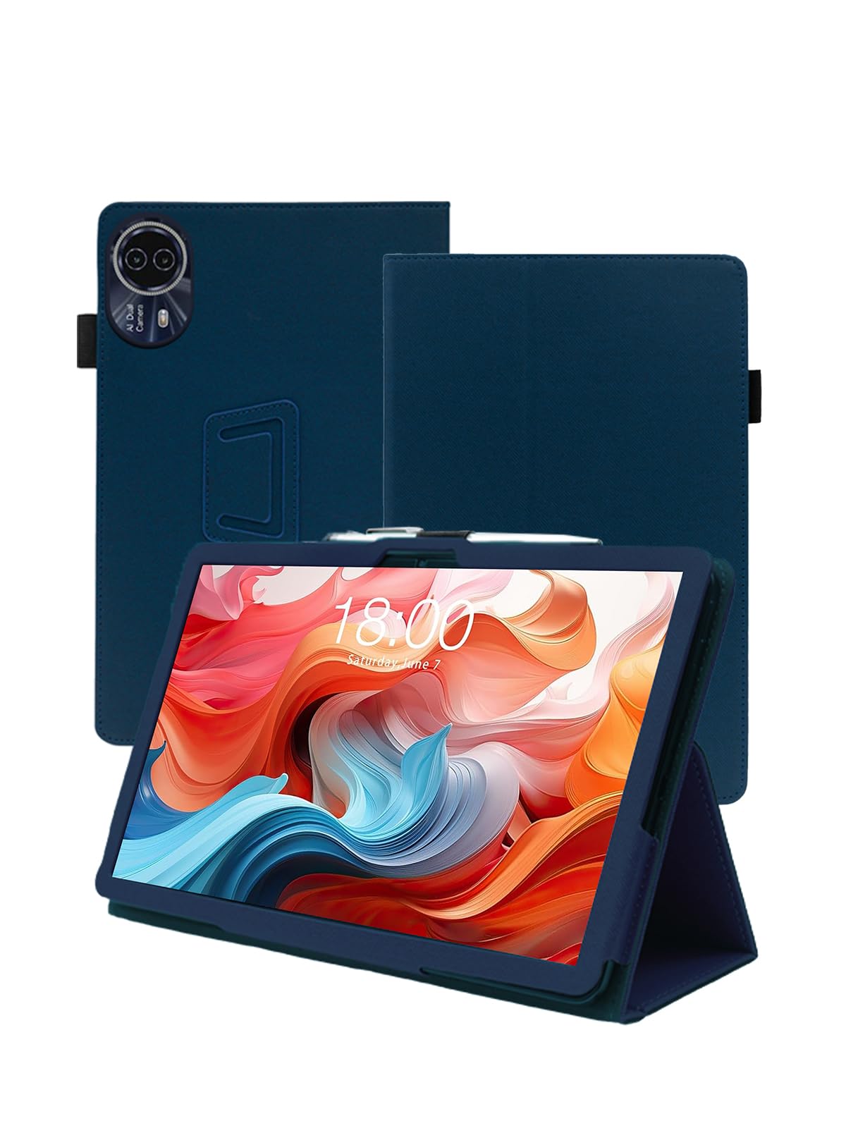 Case for Teclast T65 Max Android 14 Tablet 13 inch Tablet New，WUNIAK Premium Leather Business Folio Stand Cover for Teclast T65 Max with Hand Strap