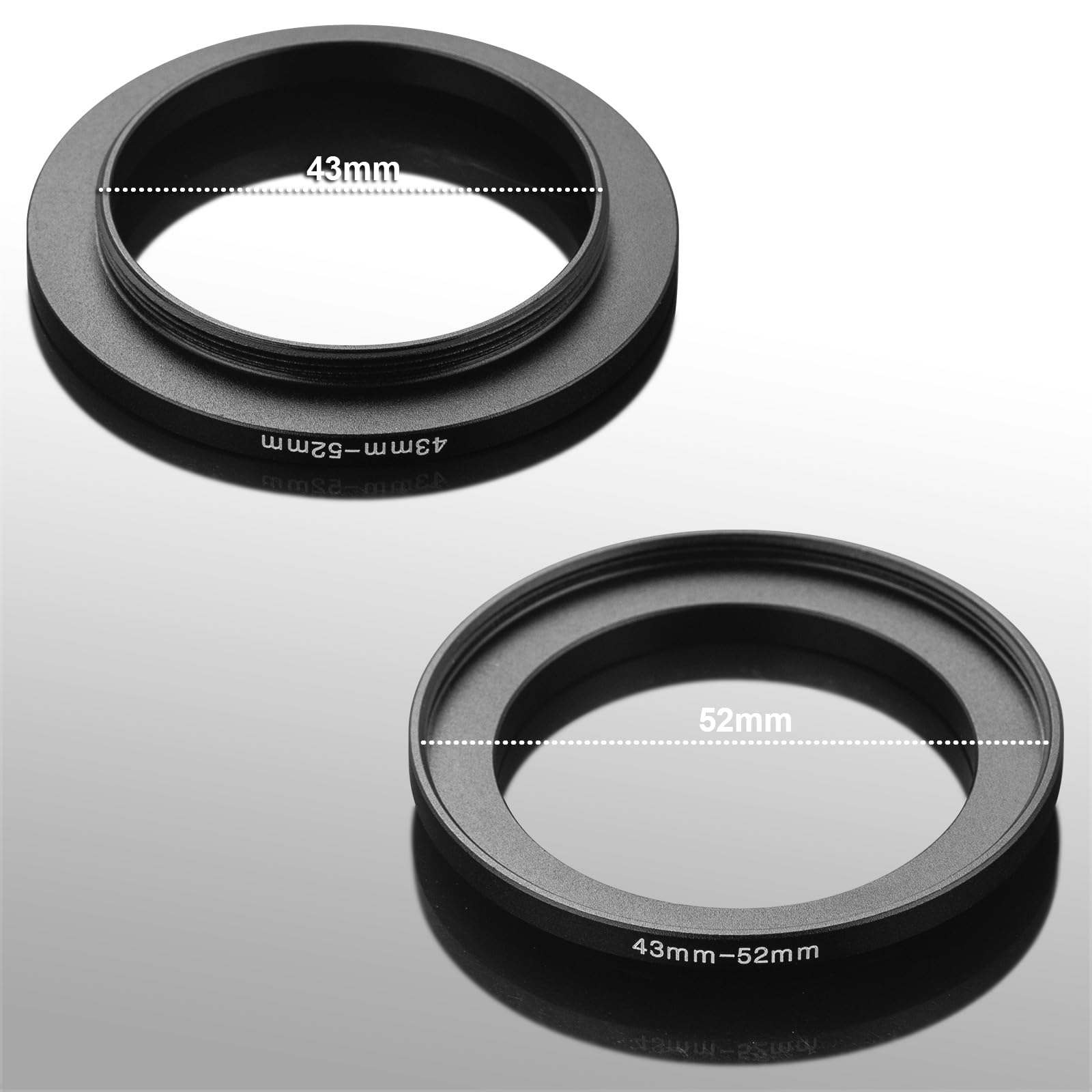 Paraluce rettangolare in metallo, con anello adattatore da 43 mm, per obiettivi Canon Sony Fuji Leica