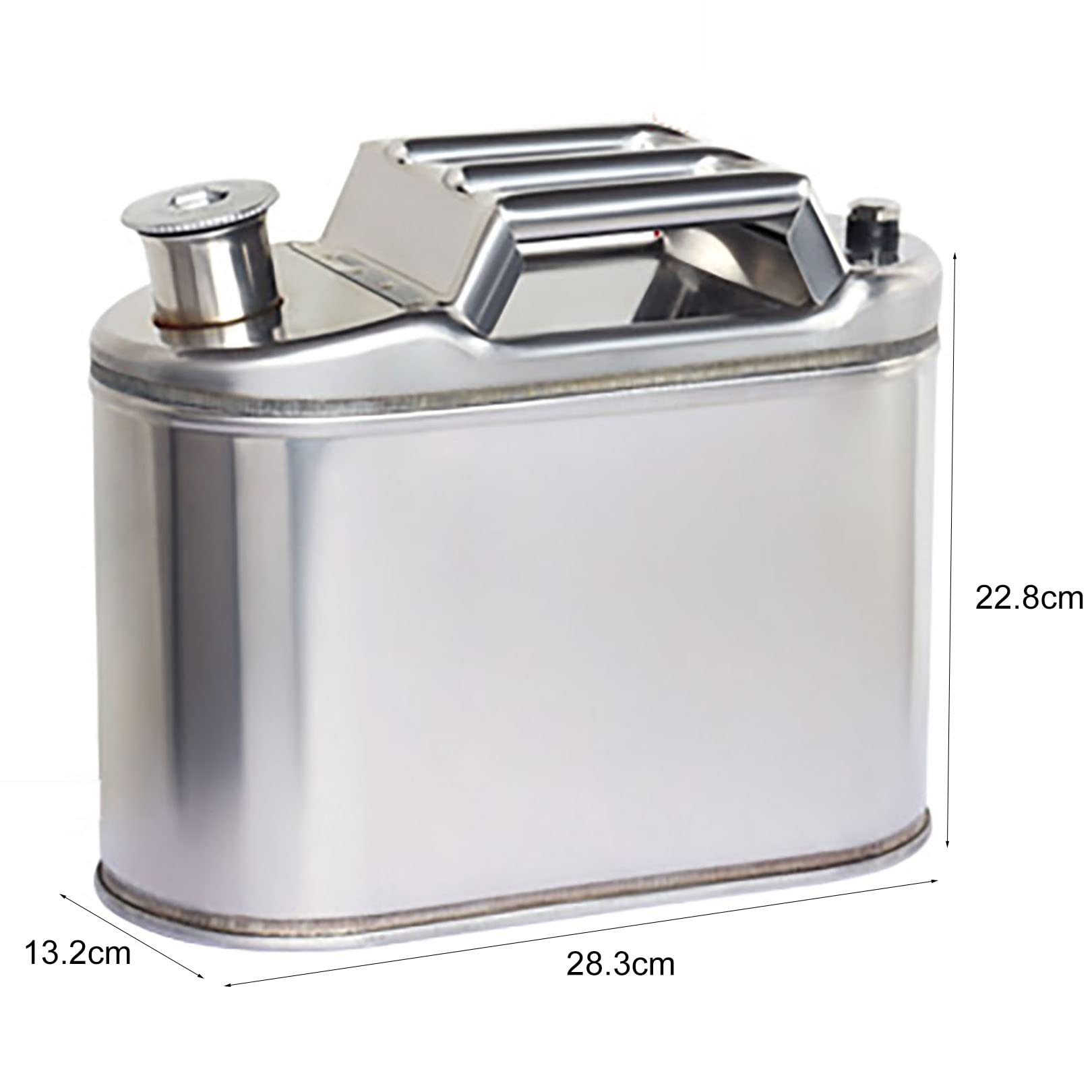 przenośny zbiornik paliwa, Kanister na benzynę 5L/10L/15L/20L, 201 przenośny kanister ze stali nierdzewnej, zapasowy zbiornik paliwa do samochodu i motocykla(5L)