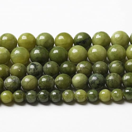 Cuentas de jade verde chino natural, cuentas redondas sueltas para hacer joyas, pulseras, collares, 0.315 in, 45 unidades, 15 pulgadas