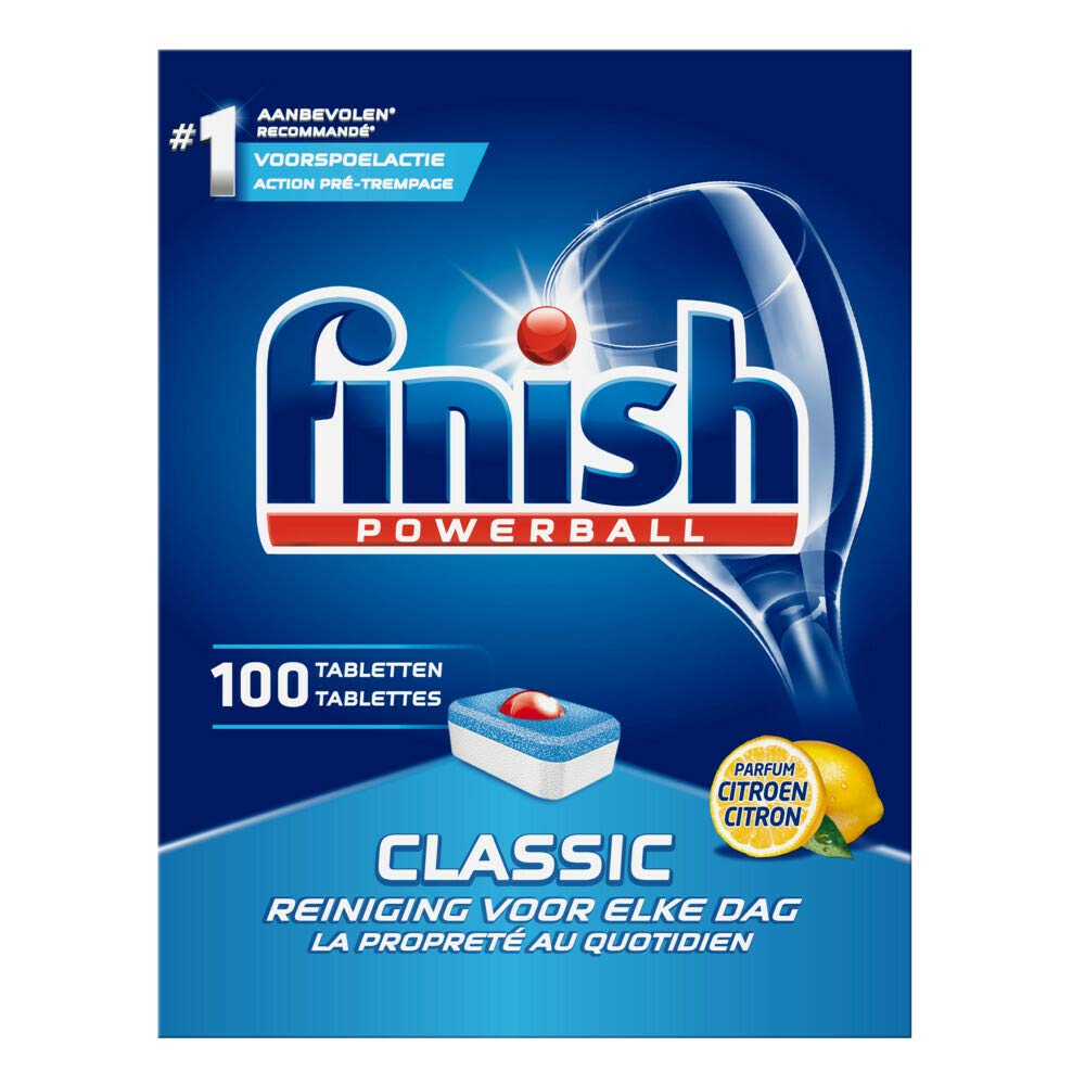 Finish Lot de 4 tablettes de lave-vaisselle – Powerball citron – 100 pièces.