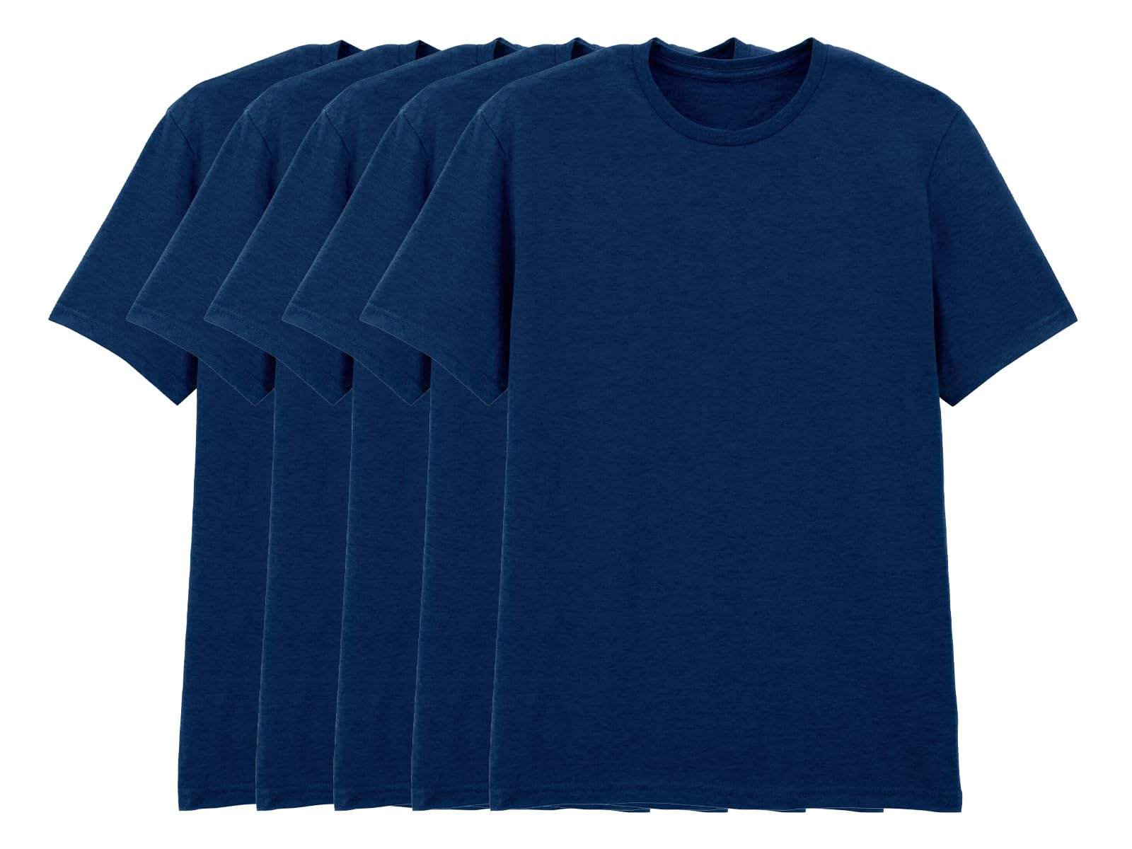 COOZO Mens Soft Cotton Pack of 5 Short Sleeve T-Shirts - Navy - 4XL
