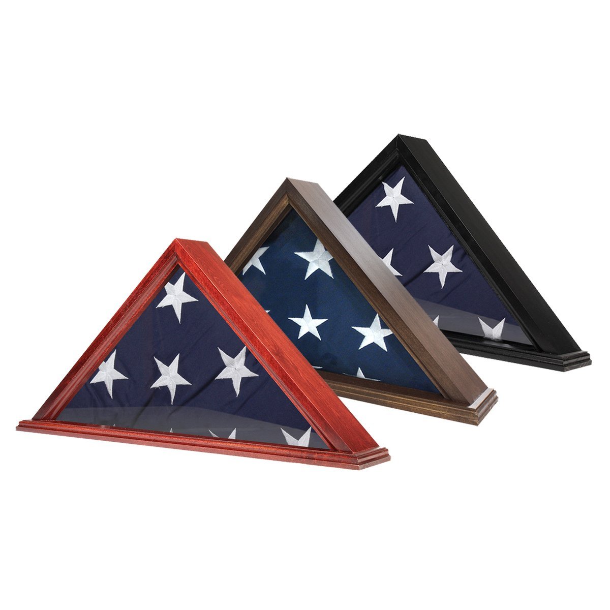 Super Tough USA-Made Roosevelt Burial Ensign Display Case for 5' X 9.5' Flag | Excellent Construction & Finishing, Symbols of Honor and Respect | Flag Accessory - Walnut Finish