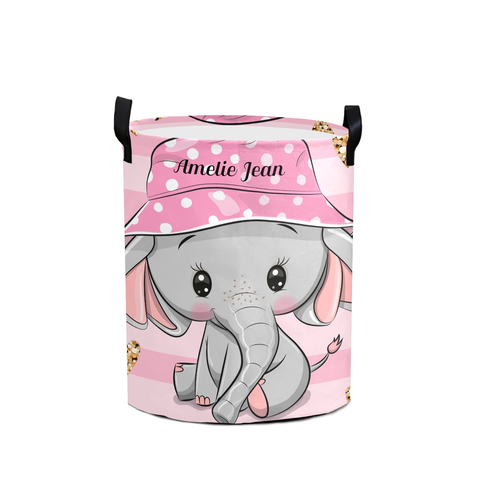 Purple Elephant Girl Rose Storage Bin, Waterproof Oxford Fabric Clothes...