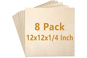 8 Pack 12 x 12 x 1/4 Wood Sheets: Baltic Birch Plywood...