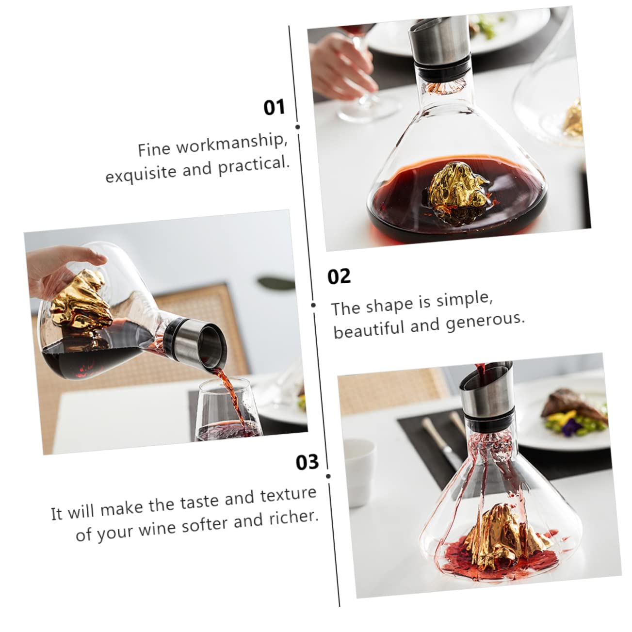 Abaodam Decantador De Vino De Recipiente Para Vino Creativo Decantador De Boca Inclinada Para Degustaciones Casa o Eventos Sociales