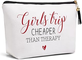 Weekender Bags for Women Weekend Bag Bachelorette Party Friendship Gifts Makeup Bag Travel Accessories Toiletries Bags for Teens Friends Sister Women Trip Cheaper Than Therapy Birthday Christmas Gift