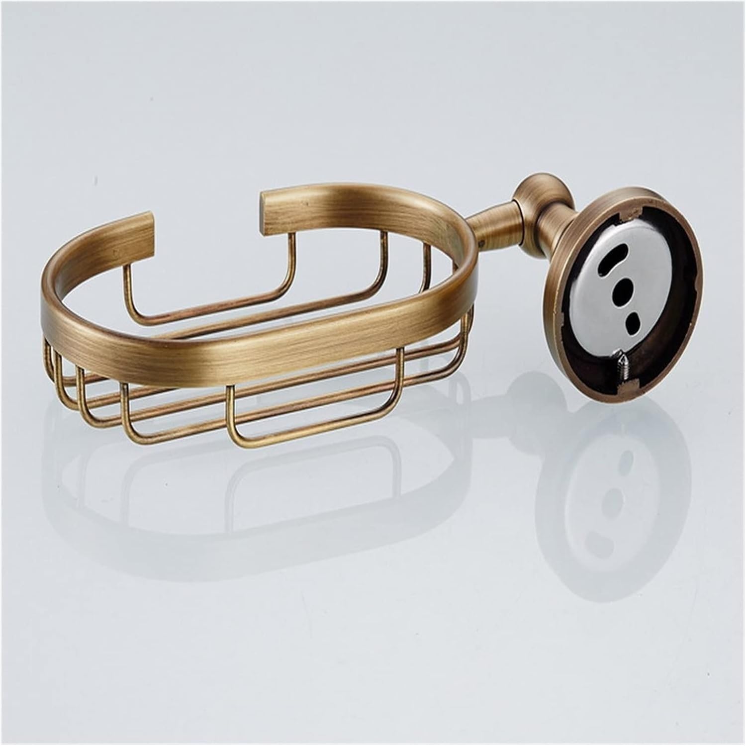 HHDHHD Jabonera de Pared de Bronce aceitado, Resistente a la oxidación, Organizador for Ducha y baño con Drenaje ranurado (Negro)(Gold)