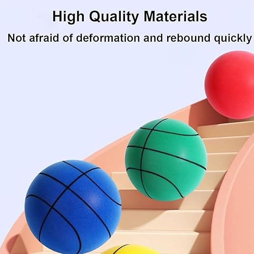 Miniatura 2 de Baloncesto silencioso para interiores, pelota de baloncesto silenciosa de espuma sin ruido, tamaño 6 (28.5 pulgadas), bola silenciosa de alta