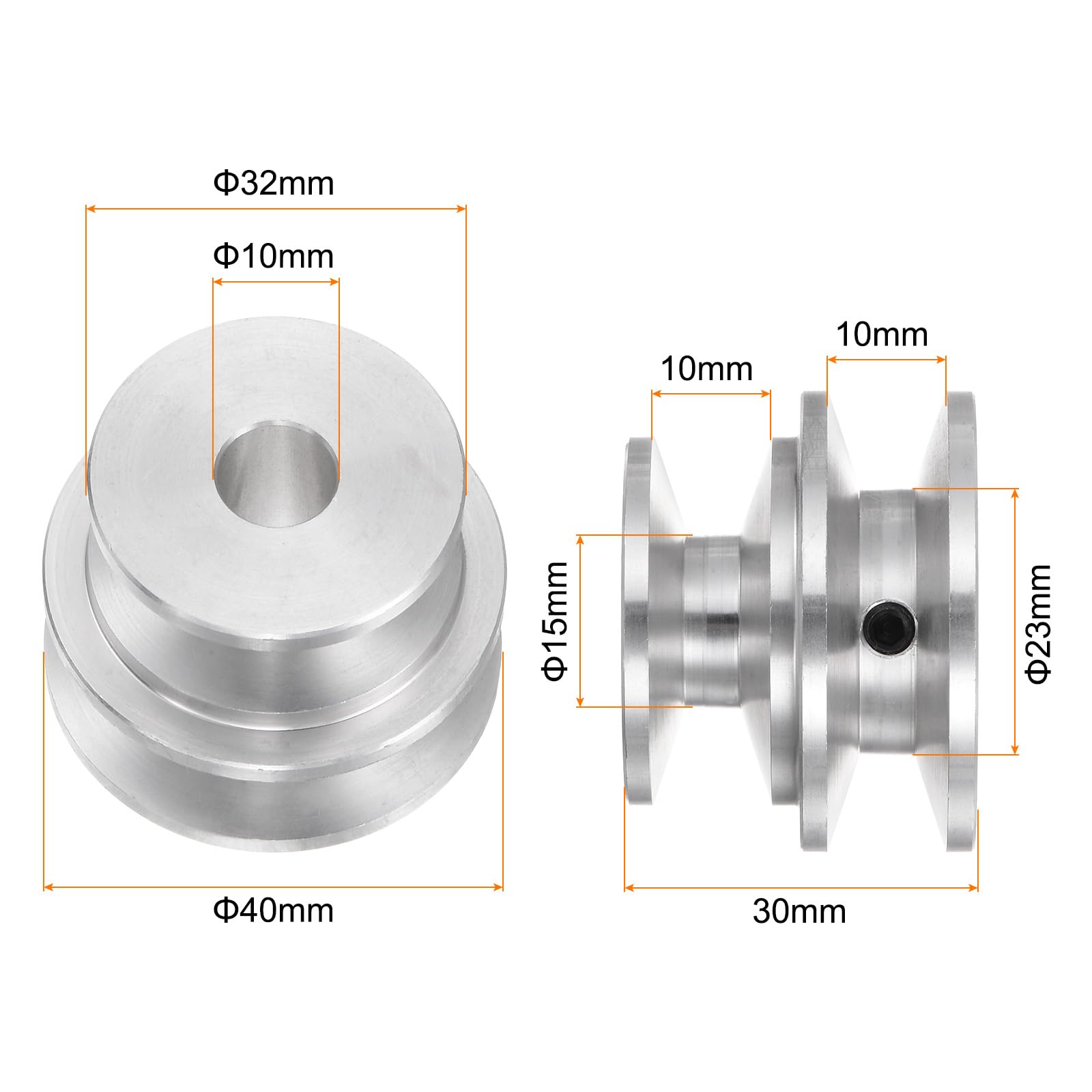 Poulie Une Rainure 40mm Diamètre - Alliage Aluminium Pour Courroie Ronde PU 6mm - Pour Moteur, Perçage, Transmission Modèle