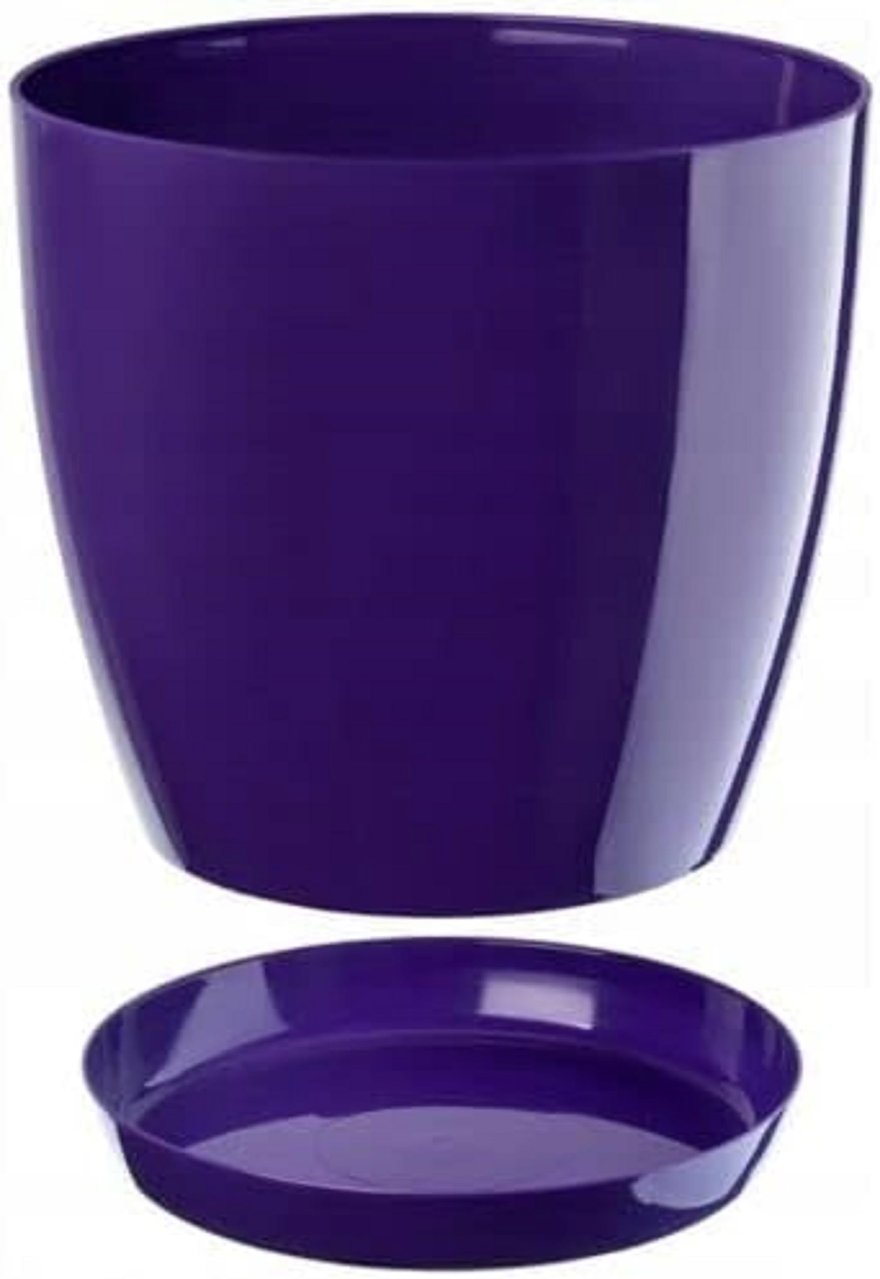 B2C Plant Pot Flower 20 Colours 9 sizes Gloss Plastic Plant Pots Planter Saucer Tray Deco (28 cm/ 11 inch, Purple) — view 25
