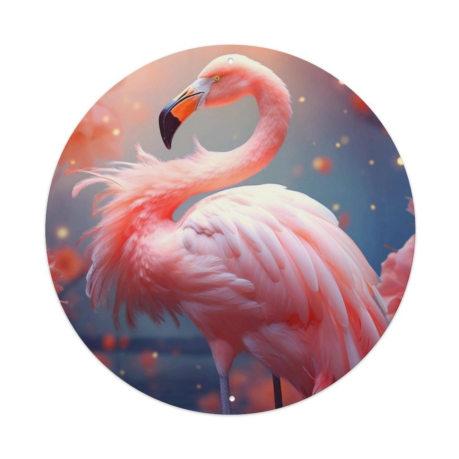 Animal Artwork Flamingos Vintage Metal Tin Sign Plaque Wall Decor for Cafe, Club Bar, Office, Garden Metal Poster 8x8Inch