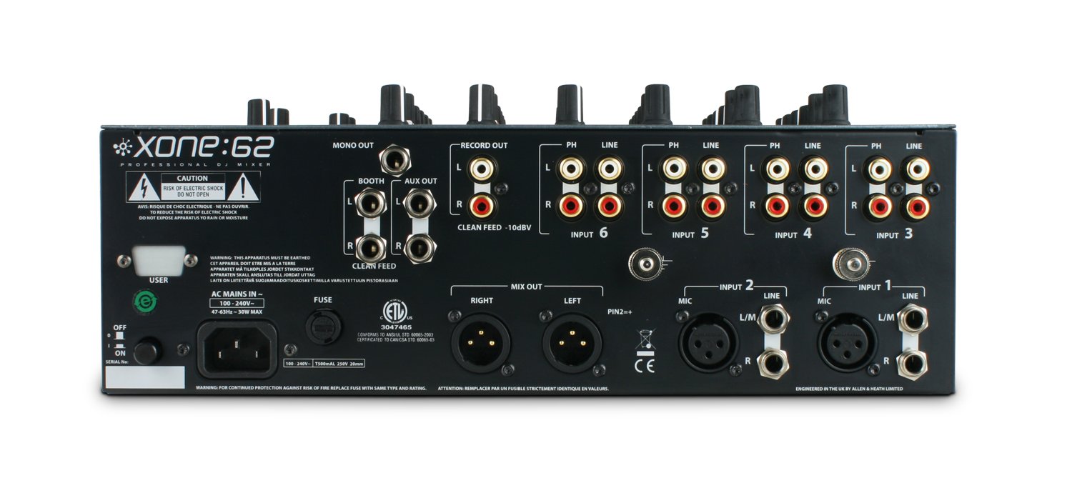 Amazon | Allen & Heath XONE : 62 プロフェッショナル 6ch DJミキサー 