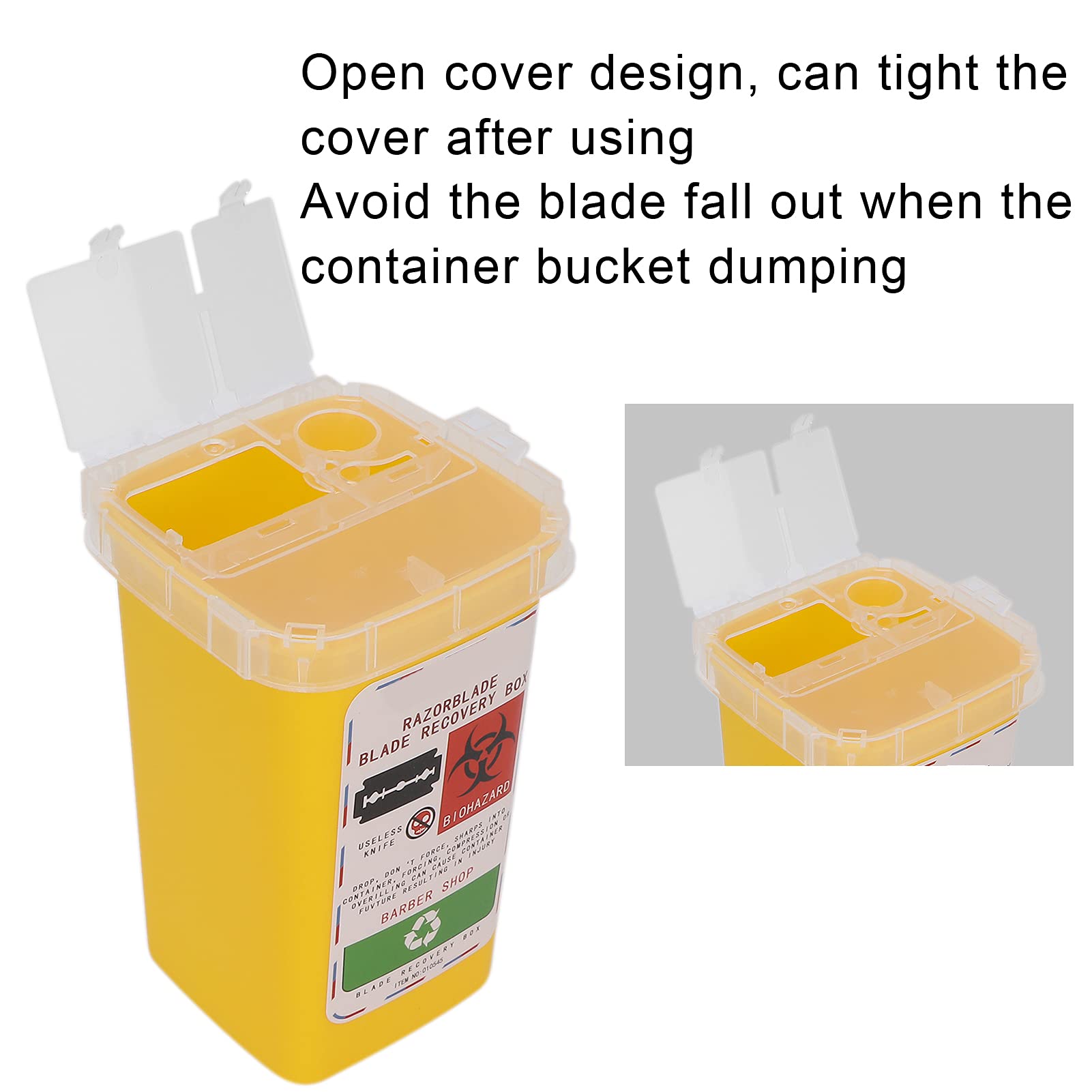 Contenitore smaltimento lame barba plastica dura giallo