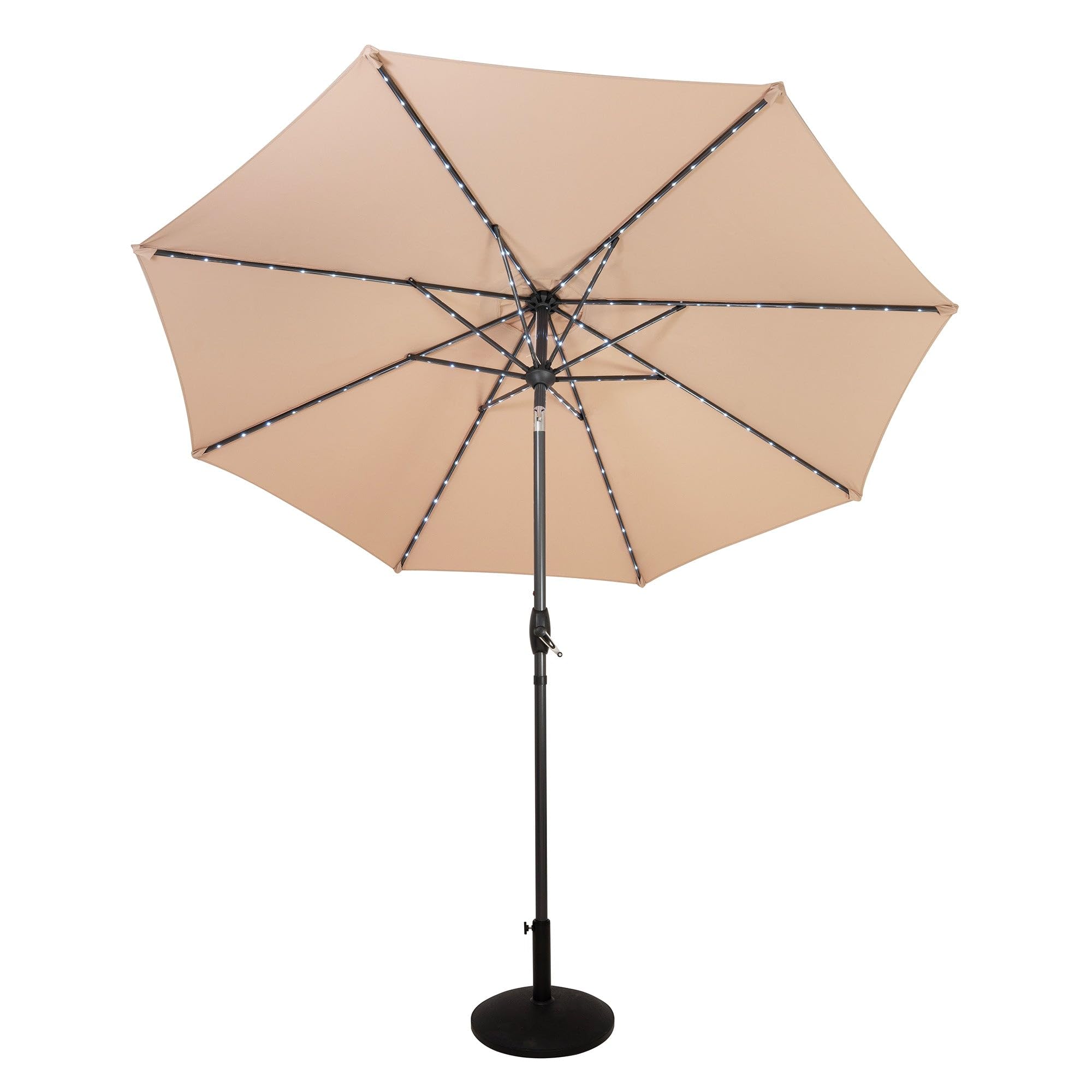 Monstershop Unisex Beige Led Tilt Parasol 2.7M W/ Tilt Base – In