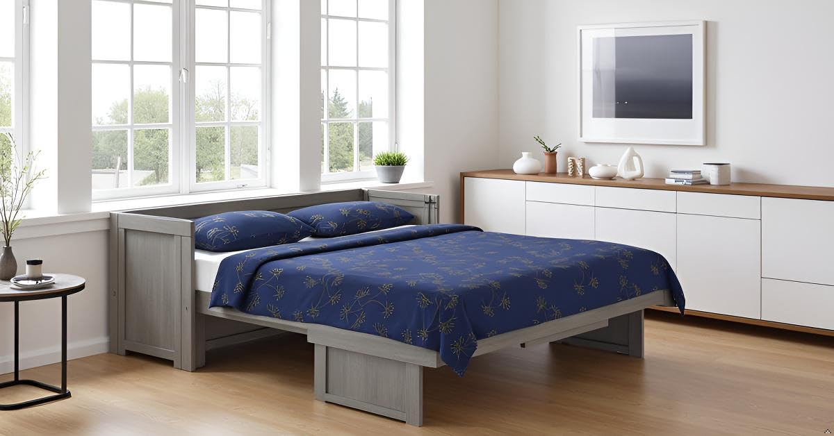 NIGHT & DAY Murphy Cube Cabinet Bed (Rural Grey, Queen)