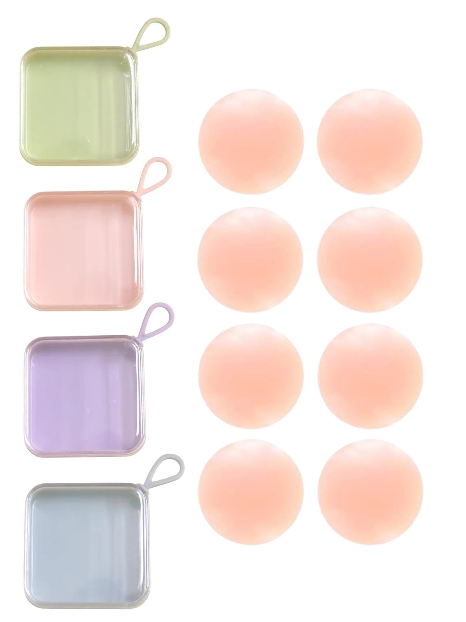 plumbury 4 Pair Silicone Adhesive Nipple Covers for Women Reusable Breast Pasties Ultra Thin Invisible with Travel Storage Case Light Pink-picture-35