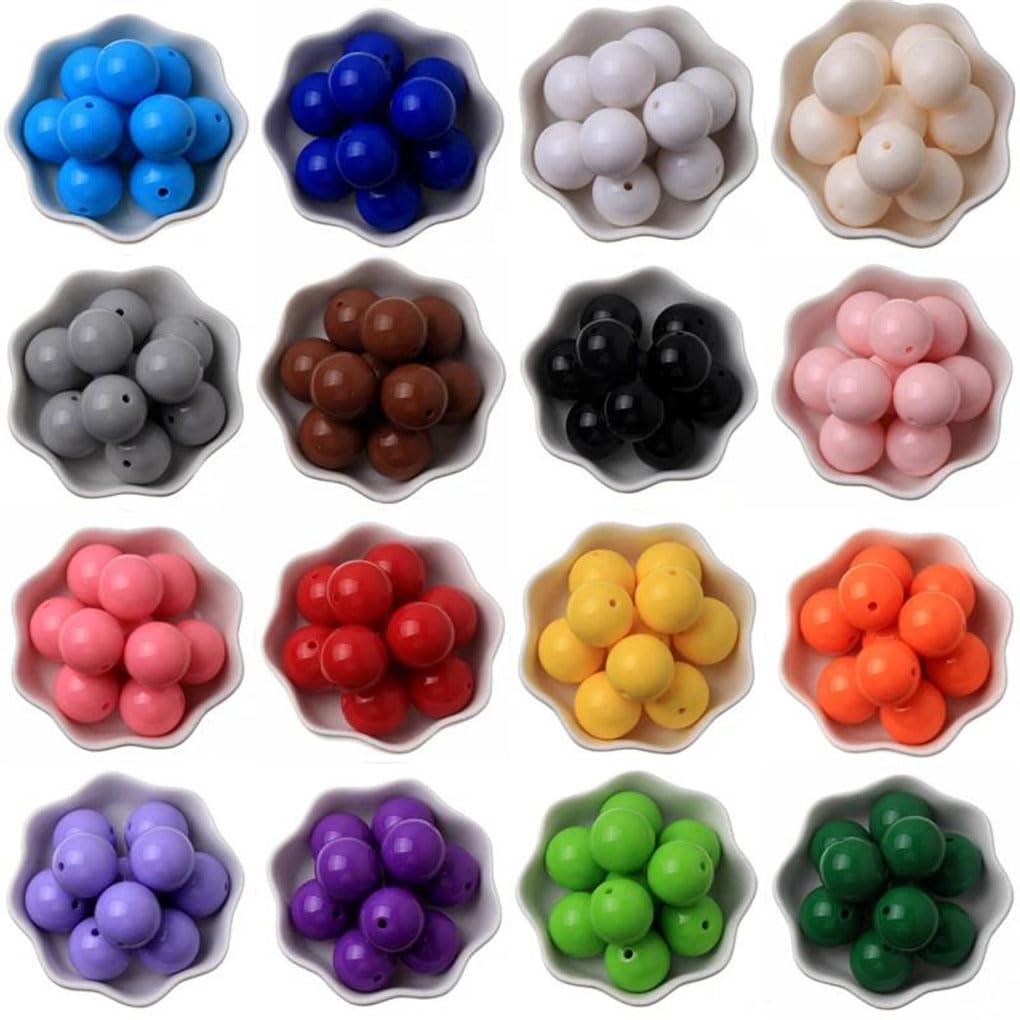 akrylowe koraliki rzemieślnicze, Wielokolorowe okrągłe koraliki akrylowe 6-20 mm w opakowaniu 330 sztuk do wyrobu biżuterii(Black,10mm 50pcs)