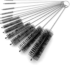 13 Stück 21cm Reinigungsbürsten Flaschenbürste Edelstahl Nylon Schlauchbürste Set für Filter, Teekanne, Strohhalme (Schwarz)
