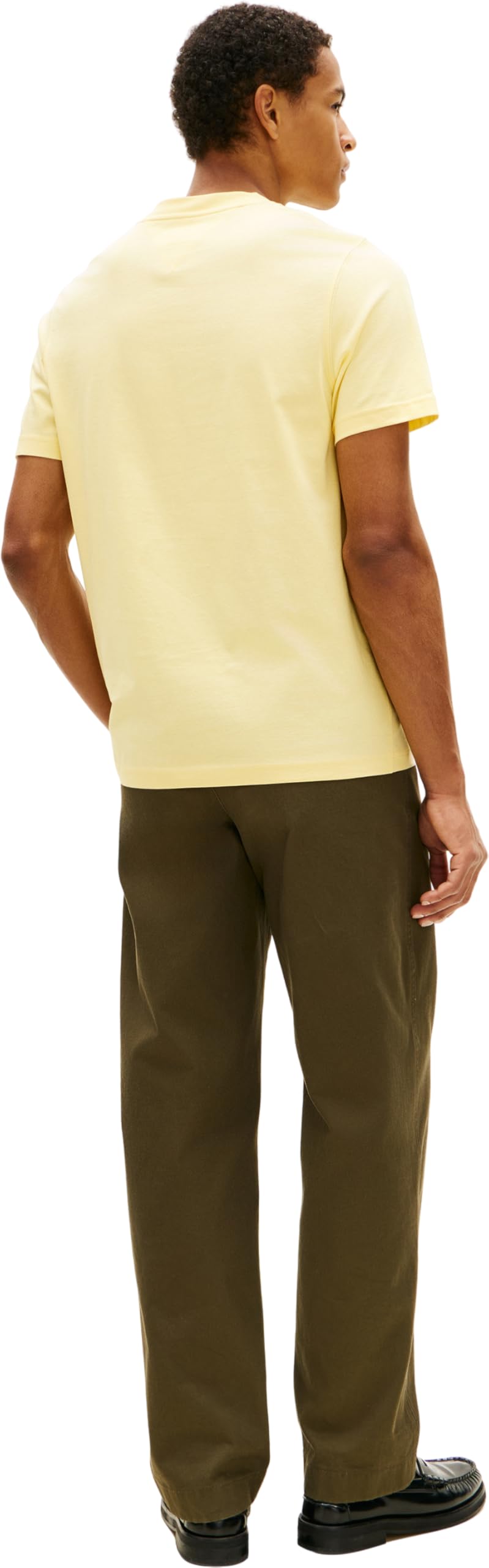 Tommy Hilfiger Herren T-Shirt Kurzarm Script Monogram aus Baumwolle, Gelb (Citronella), XS – Ansicht 2