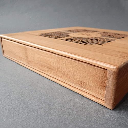 Miniatura 9 de Caja de bambú para pastel de té Puerh con cajón, organizador de almacenamiento de té Pu Erh para amantes del té Pu Erh para soporte y almacenamiento