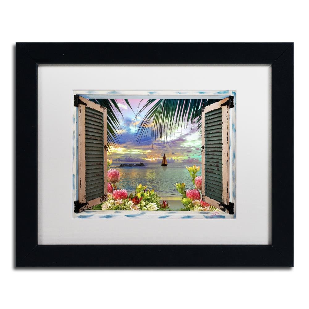 Trademark Fine Art Window to Paradise III White Matted Black Frame by Leo Kelly 11x14