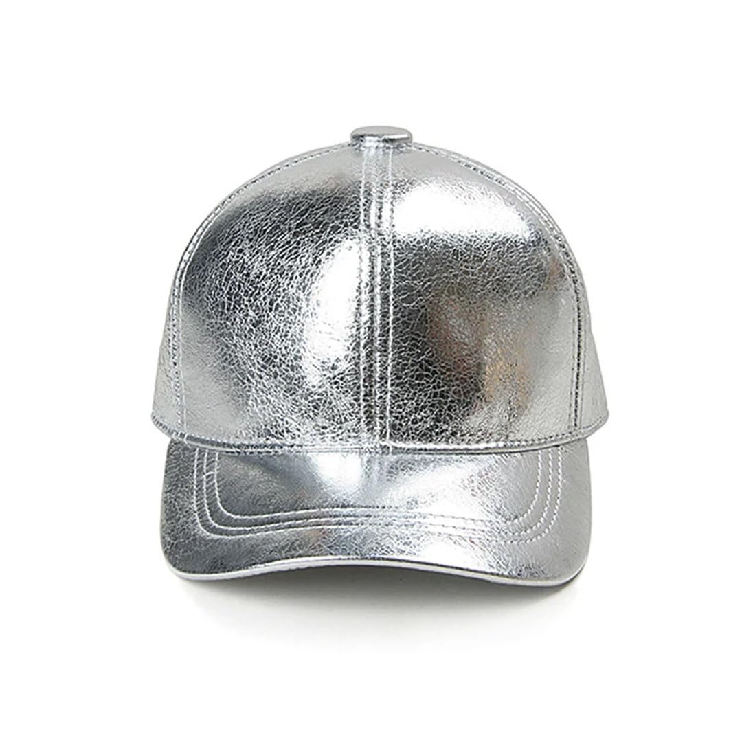 Gorra de béisbol unisex de piel auténtica para hombre y mujer, para exteriores, brillante