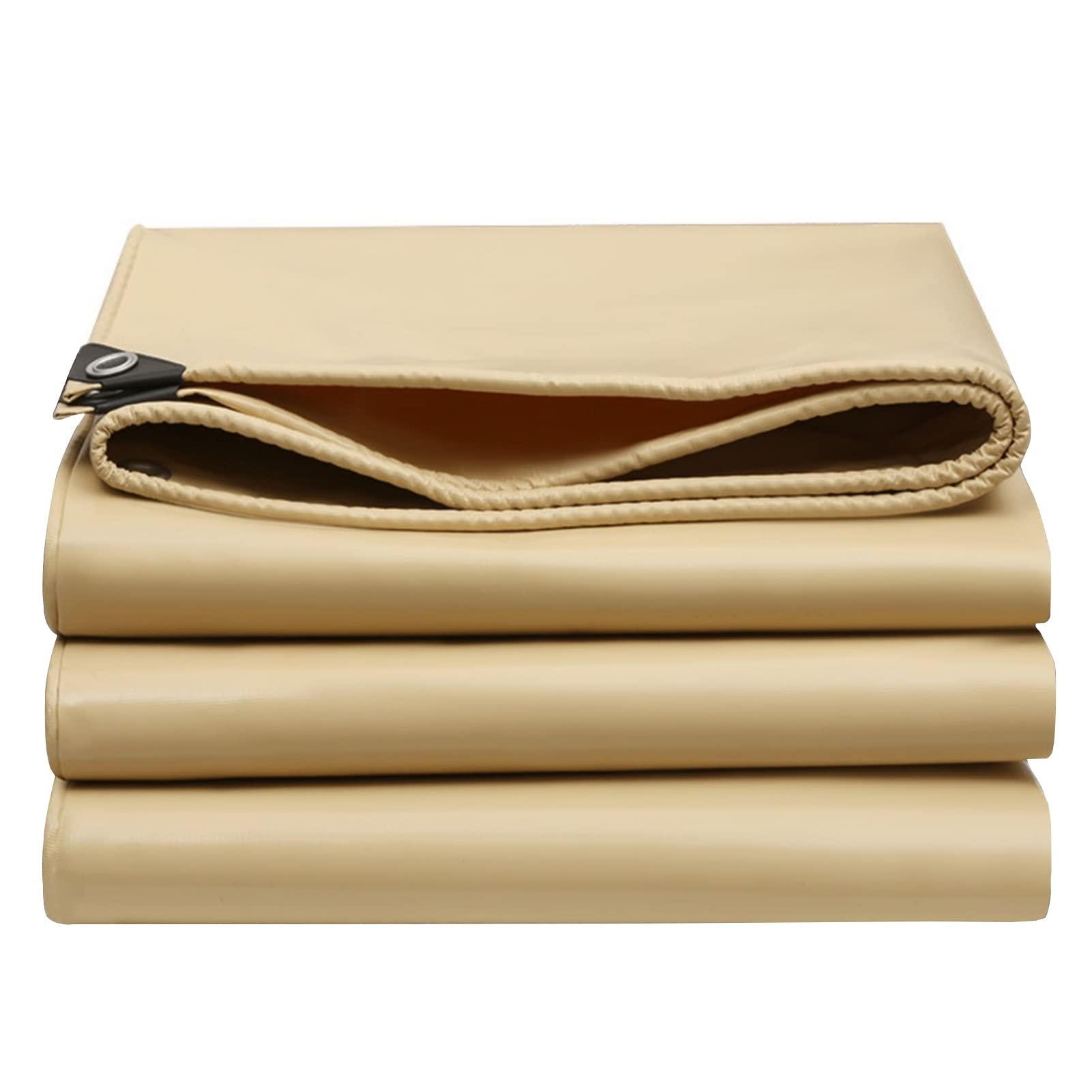 Telo di copertura beige 2x2m/2x6m/3x3m PVC impermeabile per carichi pesanti 500g/㎡ Telo di fondo resistente all'acqua Coperture multiuso per mobili da giardino Capannone Tenda da campeggio Tenda(1.5x2