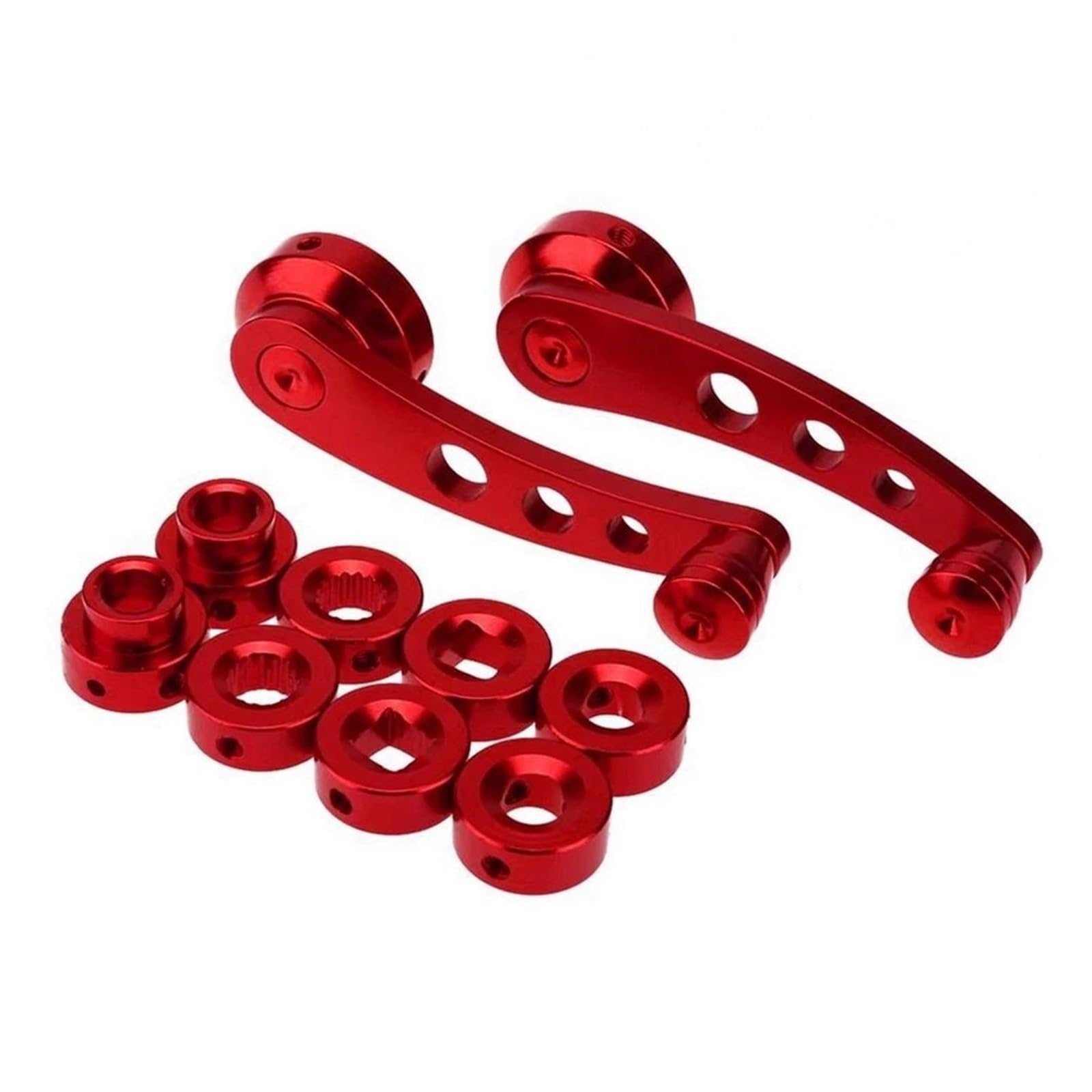 Auto-Fensterheber Riser-Fenstergriffe, Aluminiumlegierung, 1 Satz Universal-Autofenstergriff-Wickler-Riser-Ersatz-Wickler-Kurbel Fensterheber(Rot)