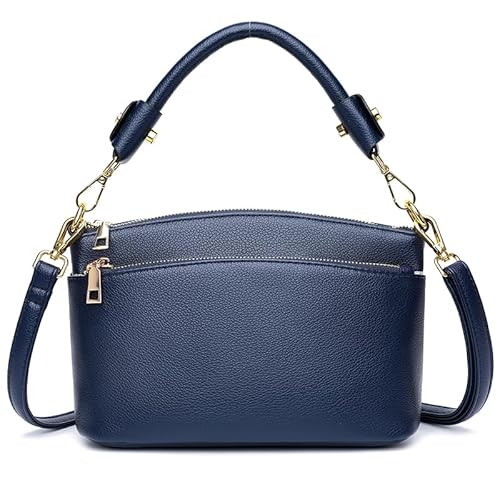HUA ANGEL Handtasche Damen Klein Umhängetasche Damen mit 3 Reißverschluss Fächer Elegante PU Leder Handytasche Henkeltaschen Crossbody Abendtasche Hochzeit Shopping Ausgehen