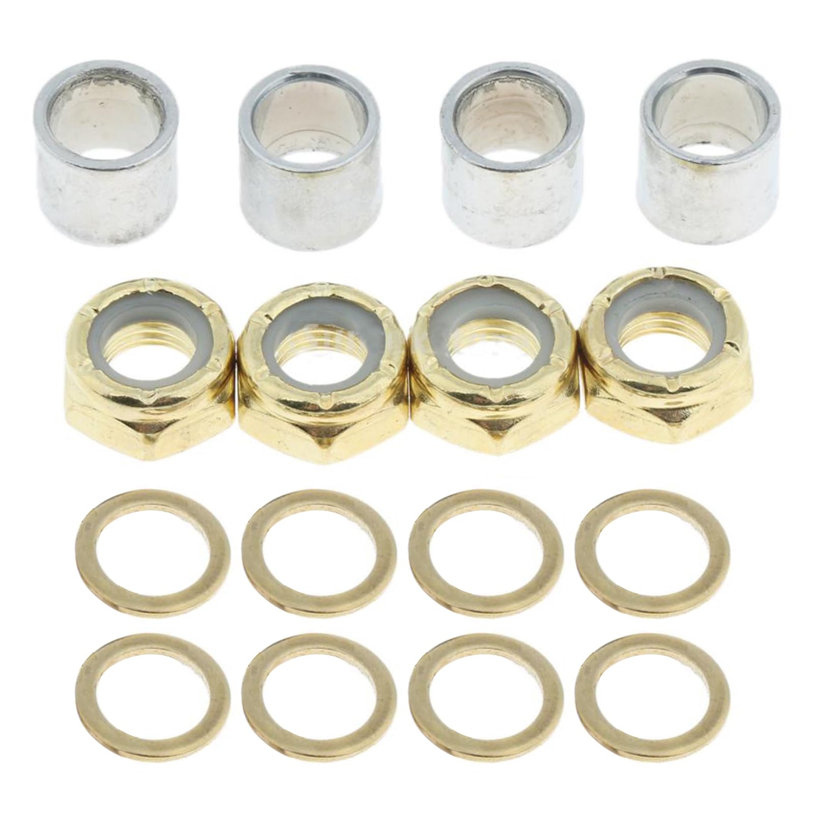 Kangnice Metal Skateboard Bearing Spacer Truck Washer Set Standard Skateboard Accessory Skateboard Washers Bearing Spacers Nut