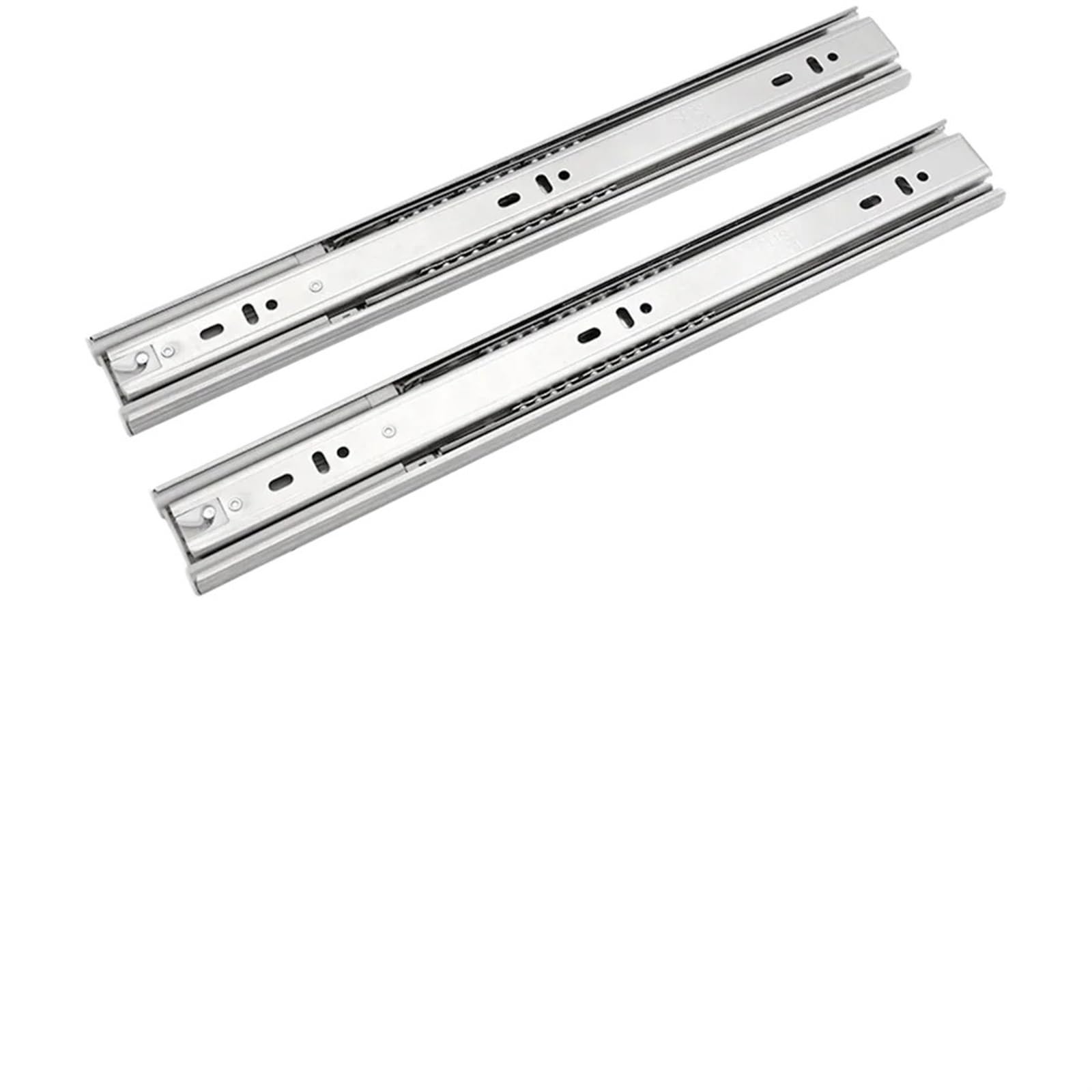Hudfvioi 350(14Inches) Drawer Runners 2Pcs Stainless Steel Three Section Drawer Track Damping Buffer Mute Slide Rail Home Bearing Keyboard Bottom Slideway For Drawer(350(14Inches))