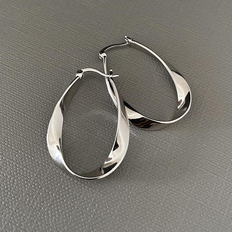 1 Pair toned Minimalist Oval - shaped Hoop Earrings, Fashion Accessories, Trendy Earrings for Women,Timeless and Versatile Accessories for Daily and Special Occasions