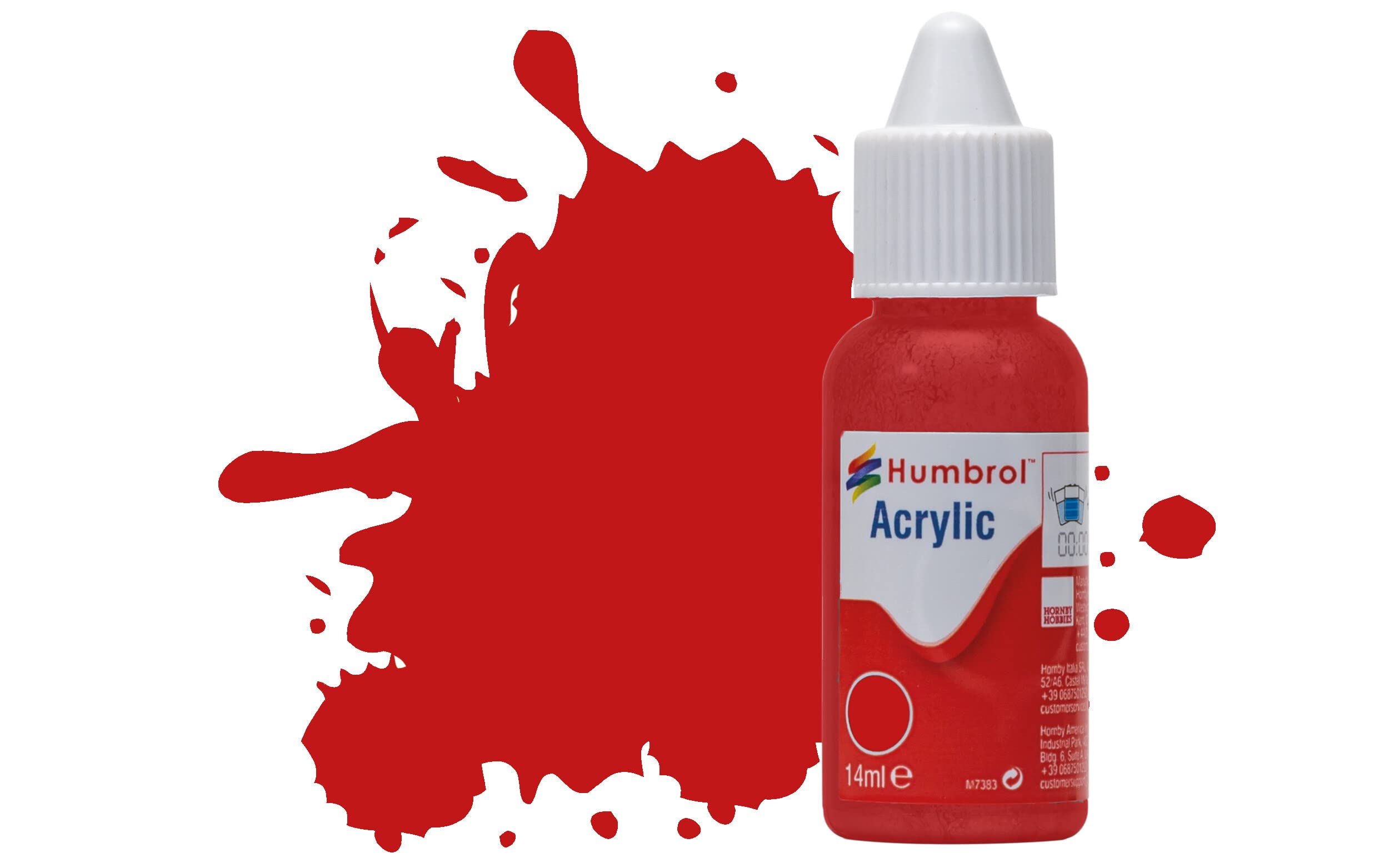 Humbrol Acrylic Paint No 220 Italian Red Gloss dropper bottle,14ml