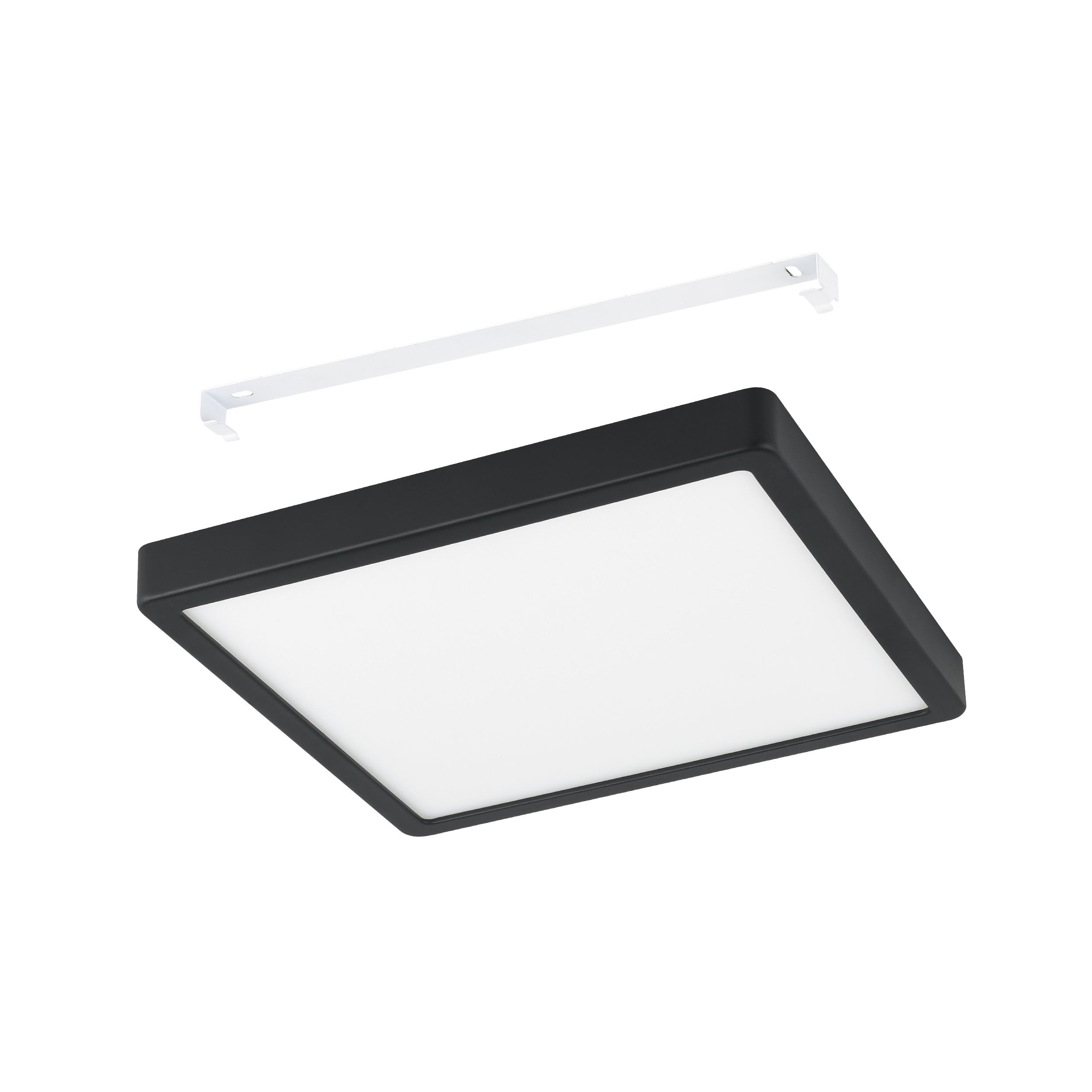 EGLO connect.z Smart Home Led lampada da soffitto per bagno Fueva-Z in | alluminio a superficie nera, L x L 28,5 cm, ZigBee, app e controllo vocale, colore luce regolabile, dimmerabile, IP44