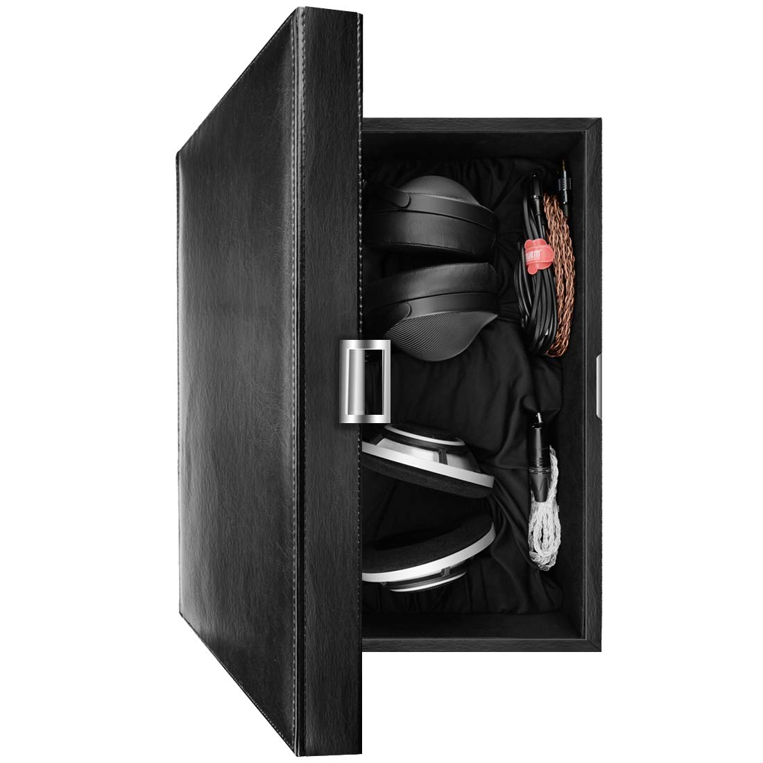 Geekria Shelf Storage Box for Sennheíser HD820, HD800, HiFíMAN Ananda, Fostex TH-500RP, TH900, JVCs HA-SZ2000, High-grade Large Headset Storage Case for Organize and Display Two Valuable Headphones