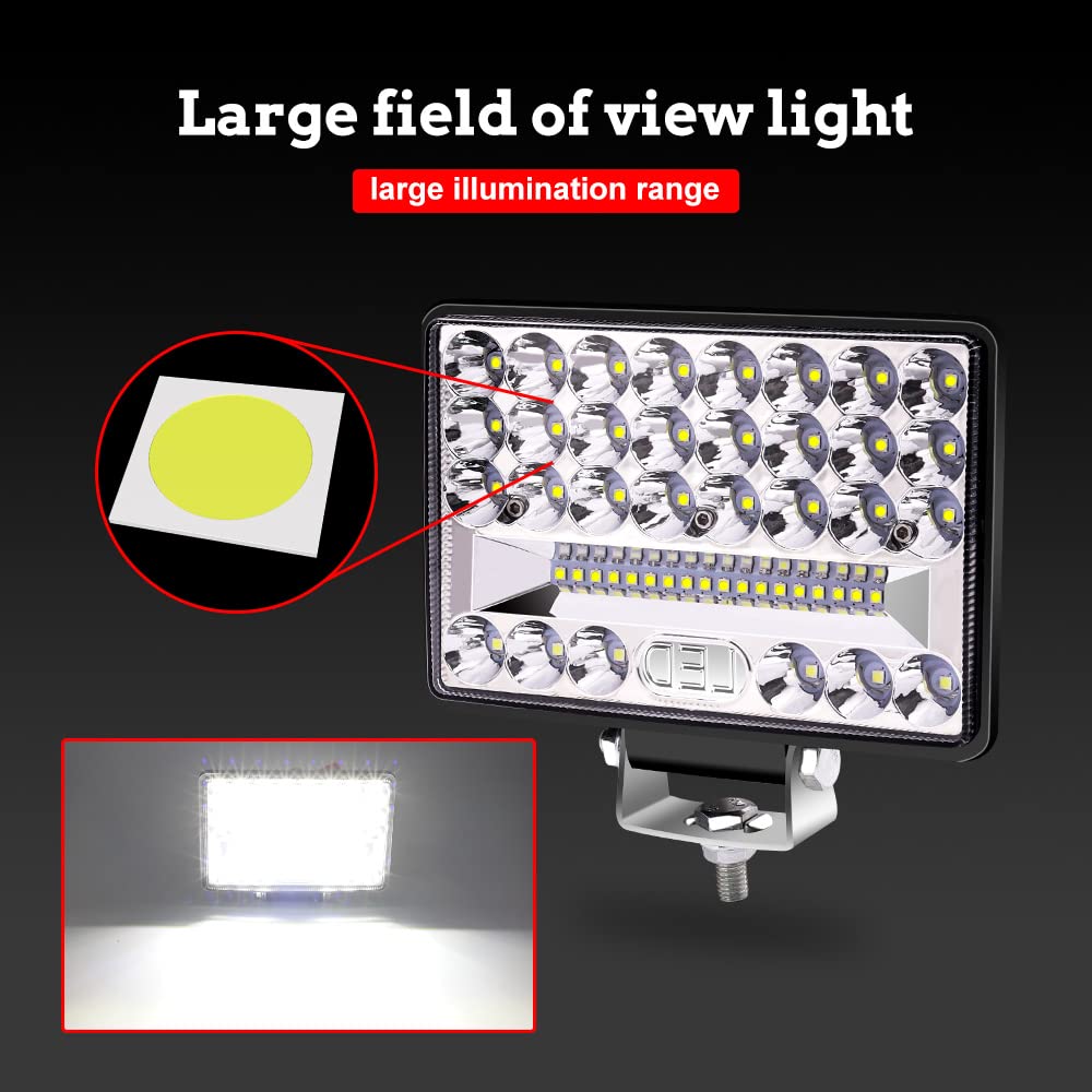 1 Par Faro Trabajo LED Focos de Coche 12V 6 Pulgadas 172W Focos LED Tractor 12V 24V Off-road Foco de Trabajo LED Faros Adicionales Luz de Niebla de Conducción IP67 per Off-Road SUV UTV ATV Camión