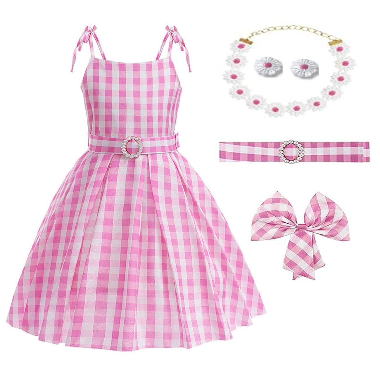 MSSmile-FANKID Girls Movie Costume Cosplay Dress Up Pink Party Movie Cosplay Halloween costume