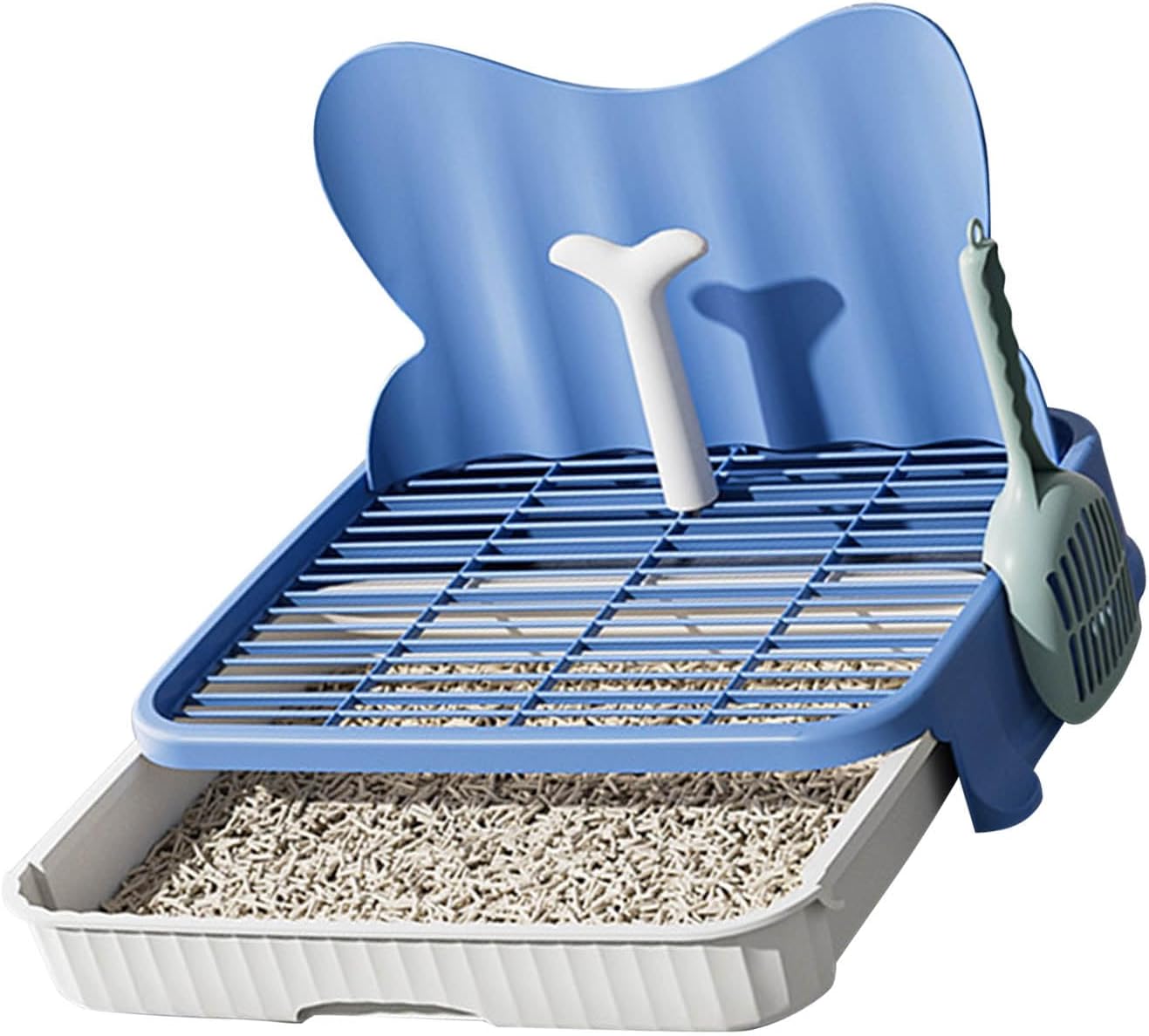 Pet Bathroom for Large Canines Detachable Net Tray and Against Slip Base Compact Indoor Plan Training Pad Holder Launderable Face Indoor Dog Potty with Not Slip Base