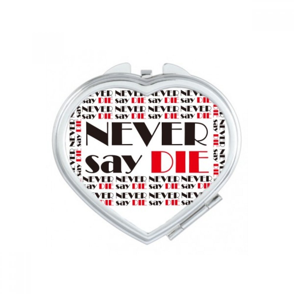 Miroir de poche compact coeur avec slogan avec double face