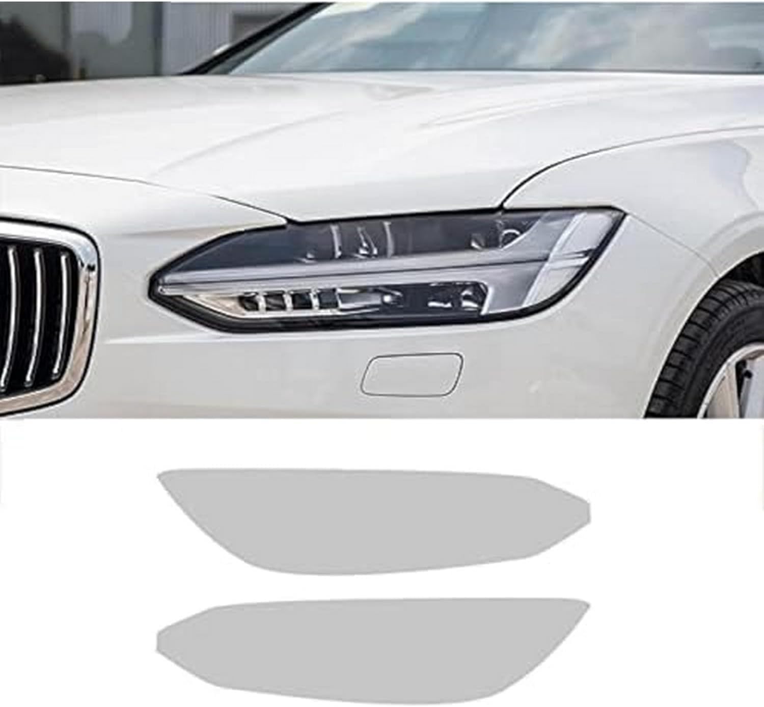 SamLng Car Front Light Film for Volvo S90 2017 2018 2019 2020 Car Headlight Protective Film Front Light Transparent Blackened TPU Sticker Car Headlight Protective Film