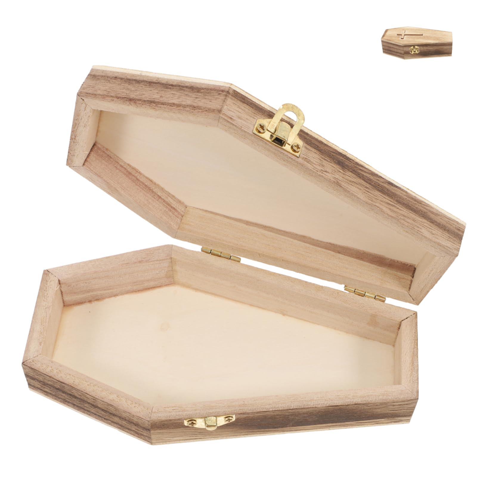 GALPADA Piccola Scatola Porta Gioielli a Forma Di Bara in Legno Portagioielli Portatile Per Halloween Organizer Per Orecchini Collane Decorazione Gotica Per Casa Feste