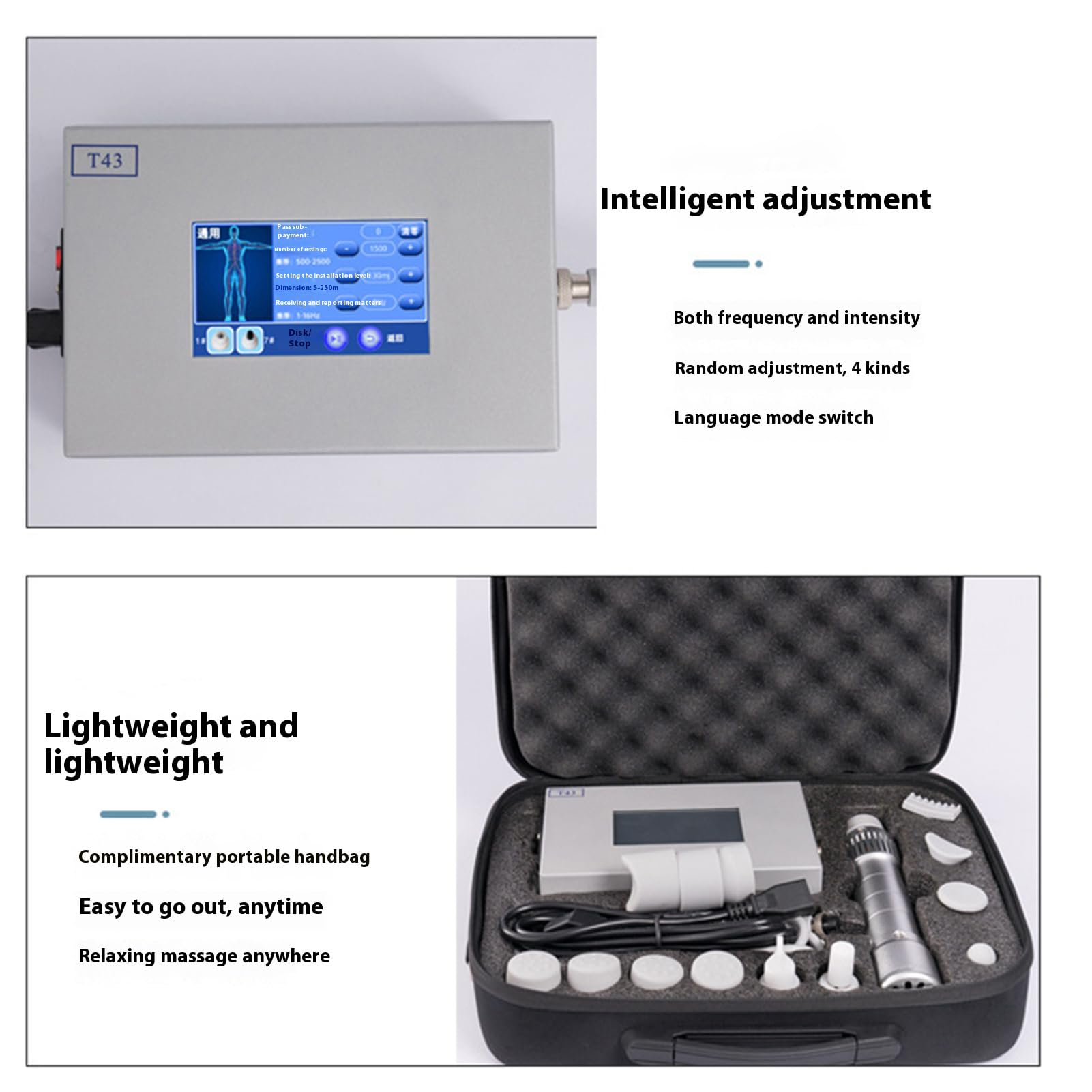 Maszyna do terapii falami uderzeniowymi, urządzenie do terapii elektromagnetycznej, masażer ciała falami uderzeniowymi Leczenie chorób mięśni, wzmacnia komórki, łagodzi ból